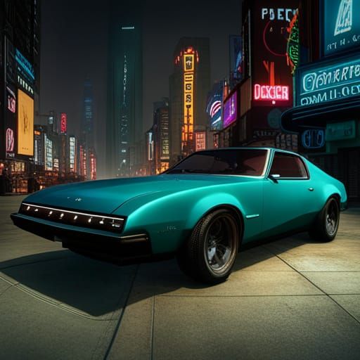 Cyberpunk 1986 Studebaker Avanti with Neon Lights