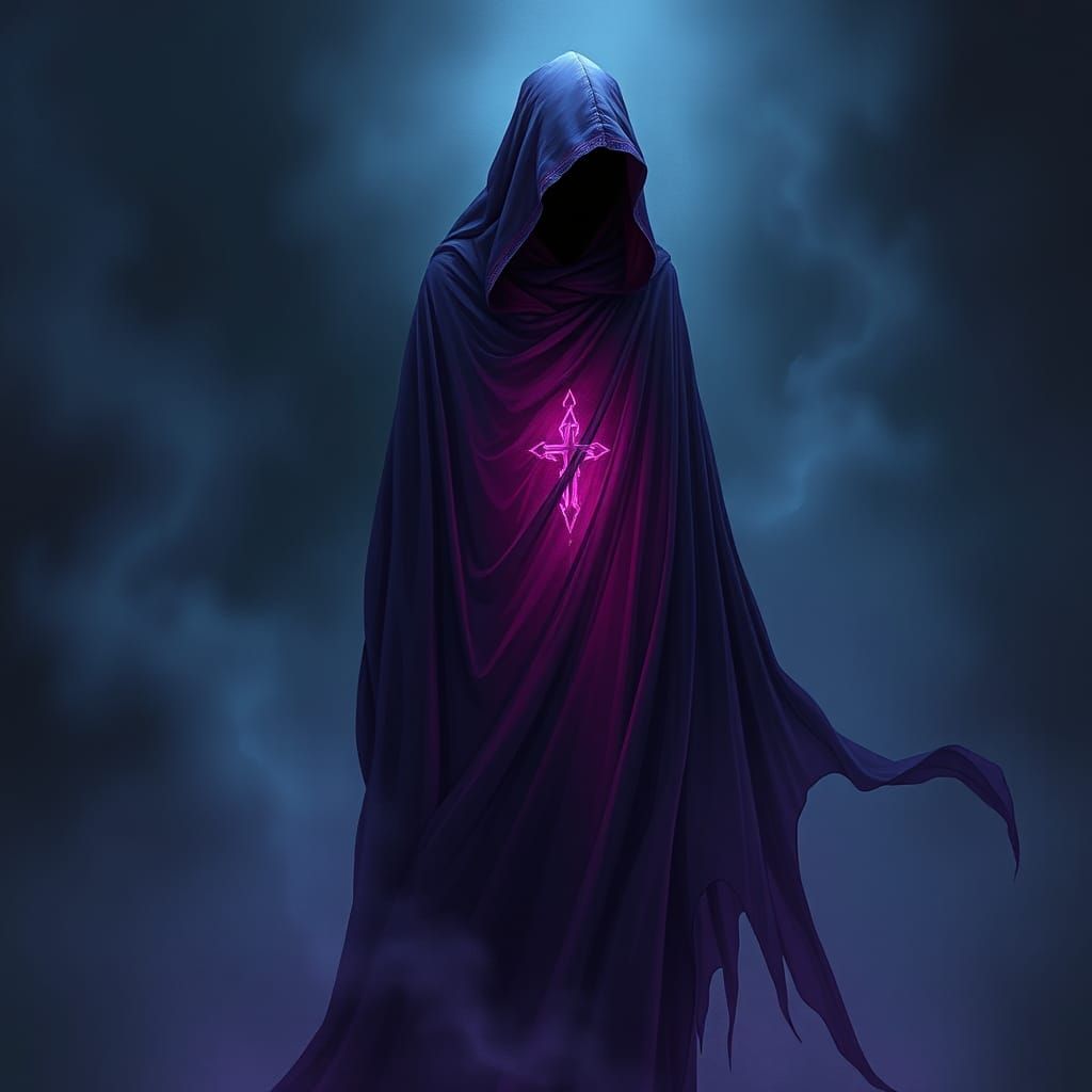 Ethereal Purple Figure in Dreamlike Illustration