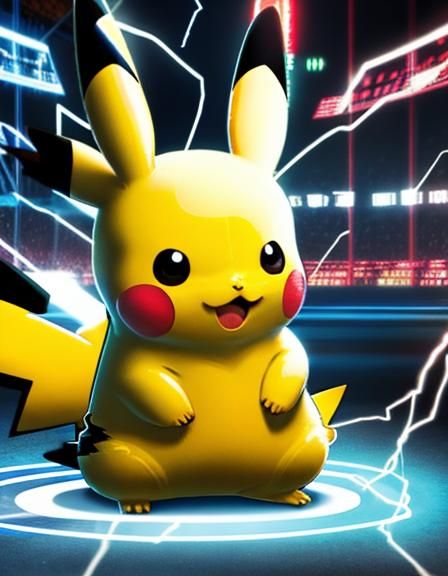 Electric Pikachu Illustration with Dynamic Effects