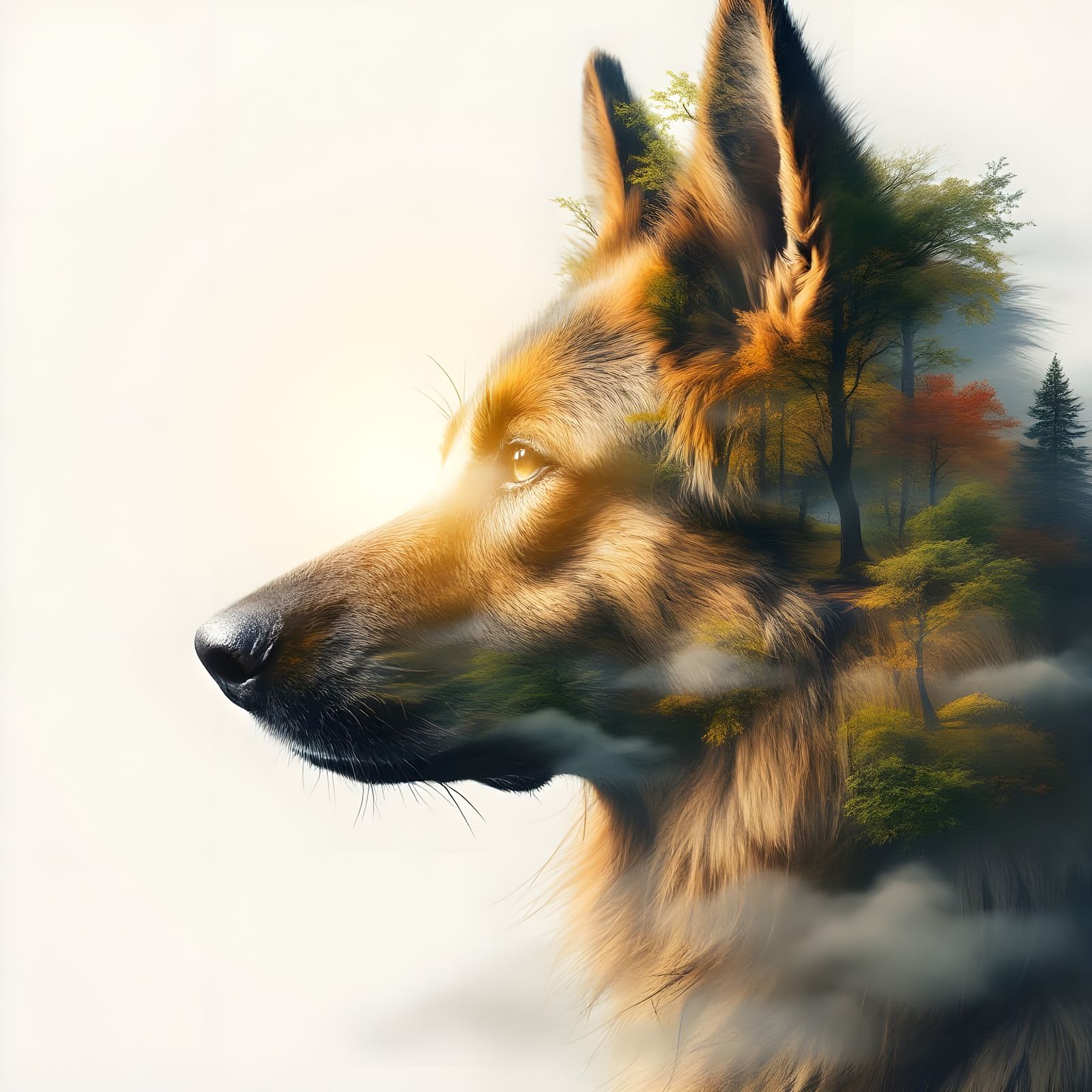 German Shepherd dreams of green