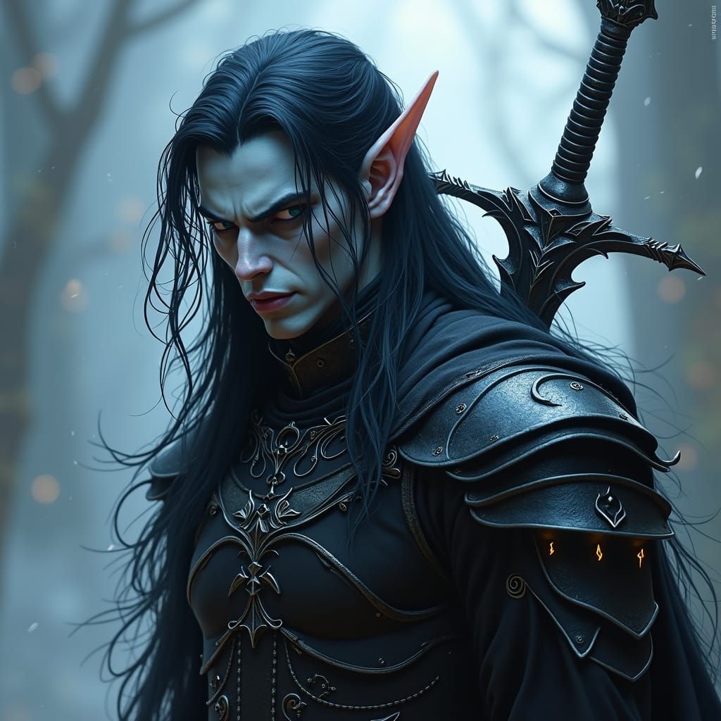 Dark Elf Assassin in High Fantasy Style