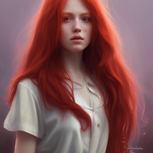 Pretty red haired woman