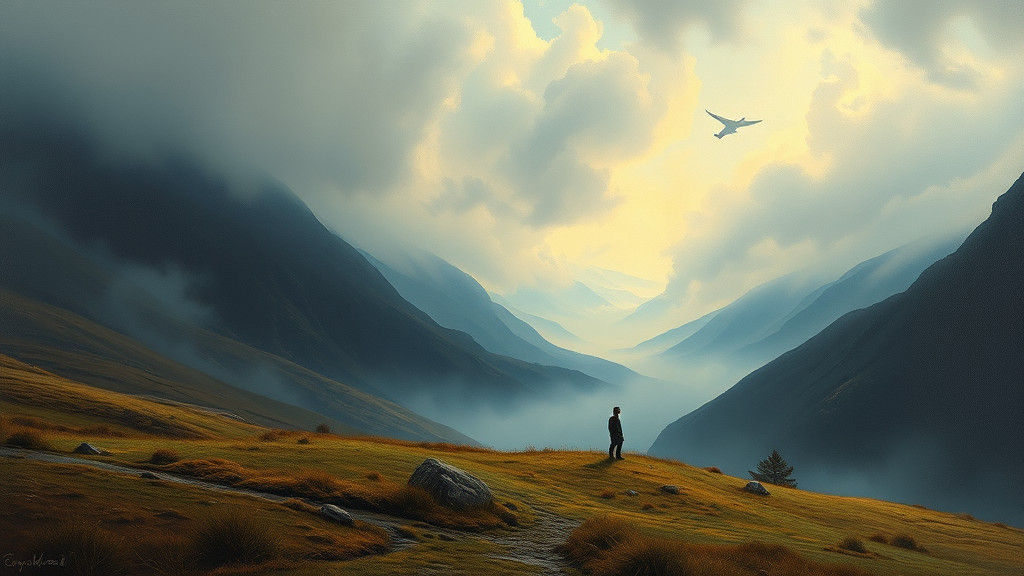 Dreamlike Landscape in Romanticism Style