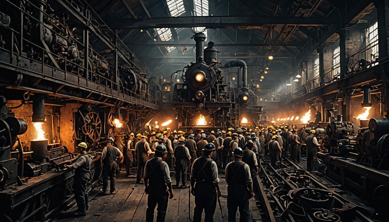 Industrial Revolution Factory: A Dark Fantasy Concept Art