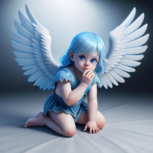 Cherub Baby with Angel Wings in HD Realism