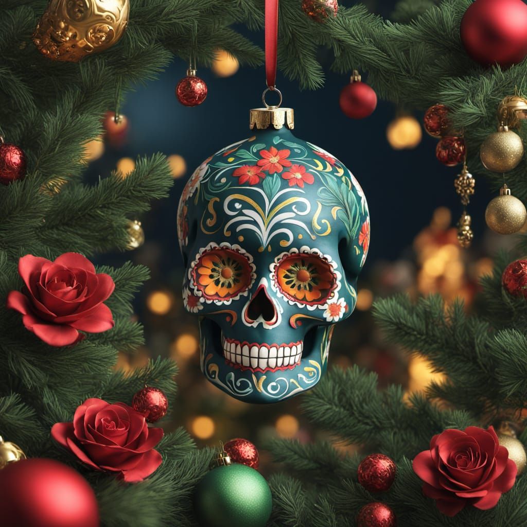 Day of the Dead Christmas Tree Festive Decor