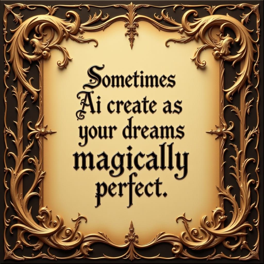 Vintage Document with Gothic Text in Photorealistic Style