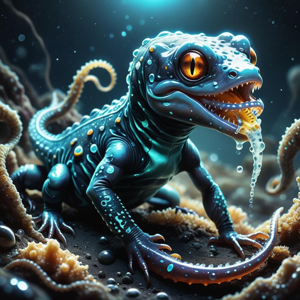 Bioluminescent Alien Specimen in Exoplanet Laboratory