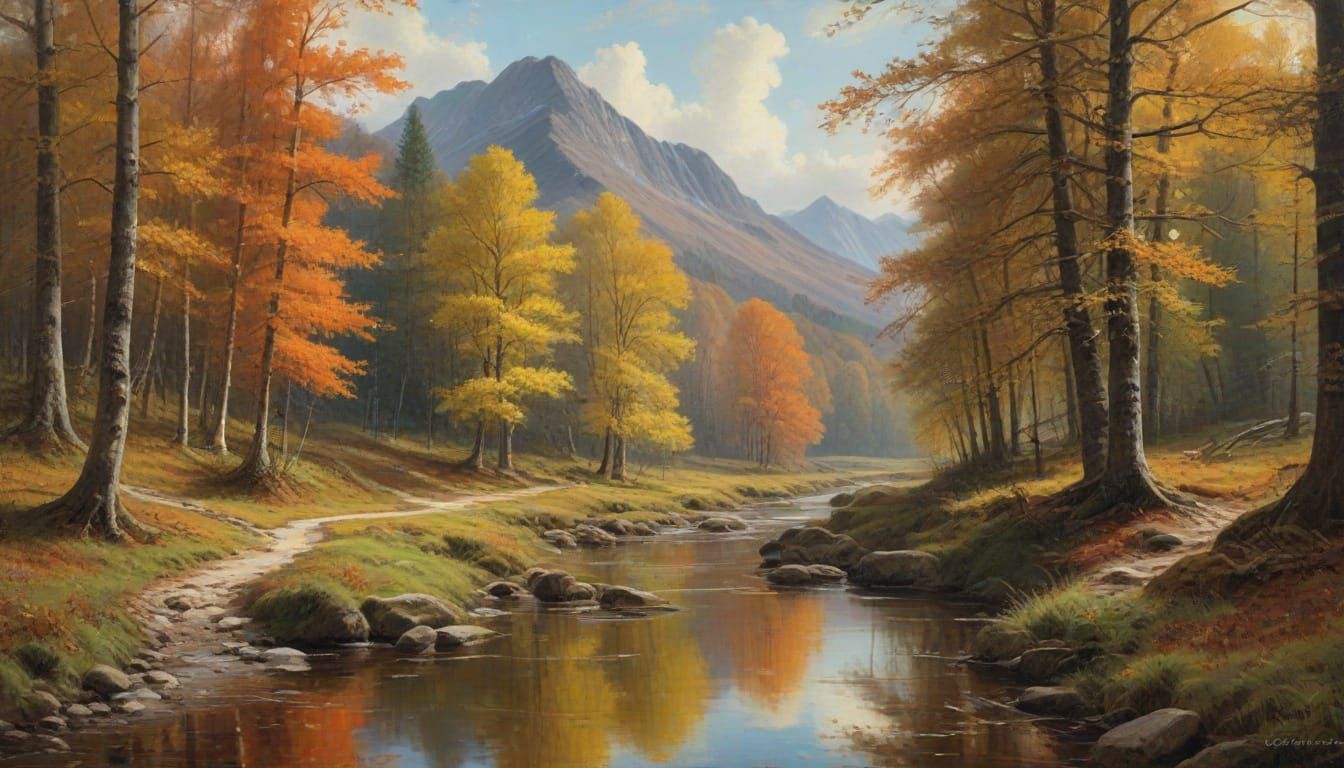 Autumn Woods Masterpiece in John Constable Style