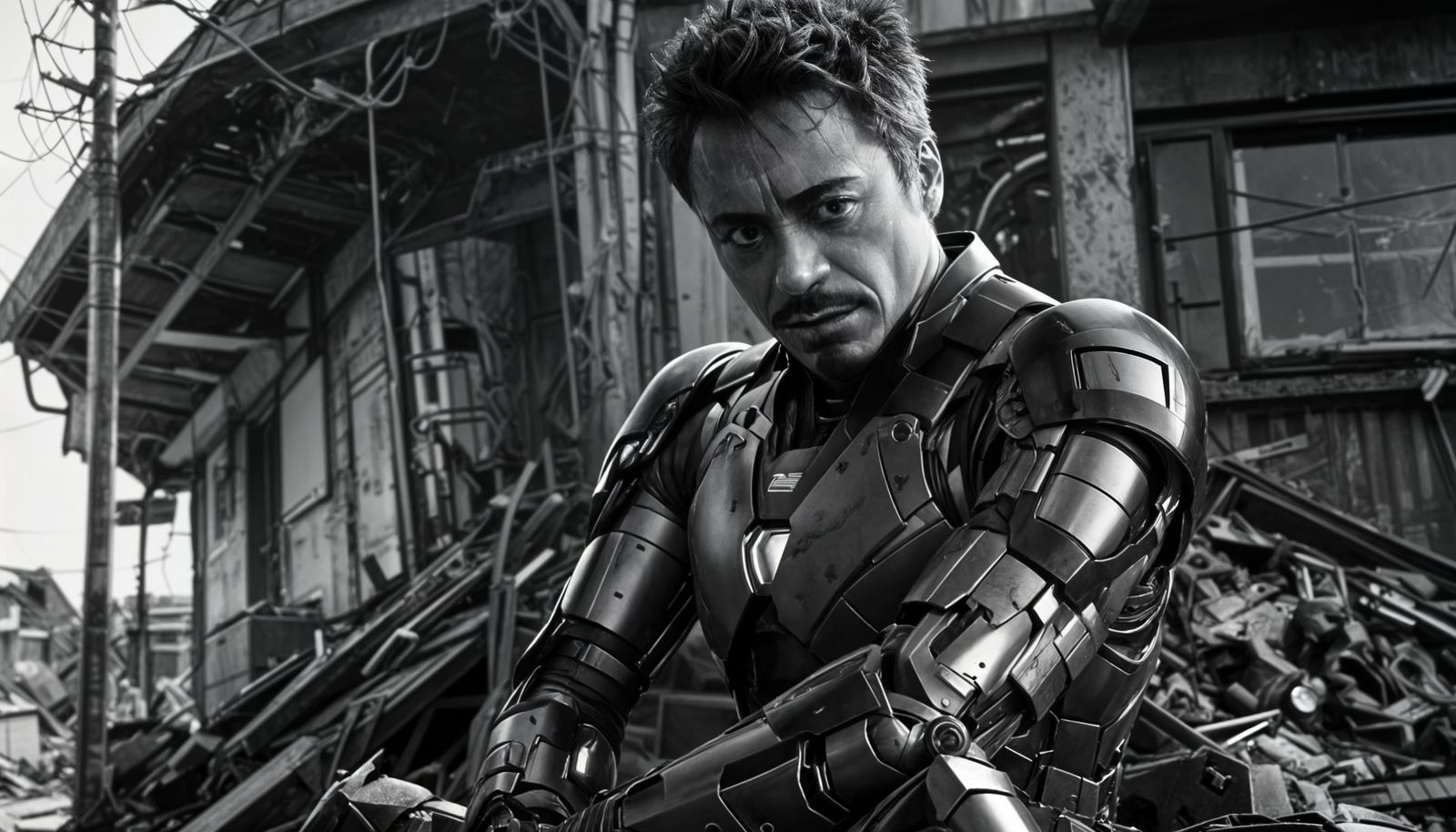 Iron Man in Tokyo Suburbia: A Moody Photorealistic Portrait