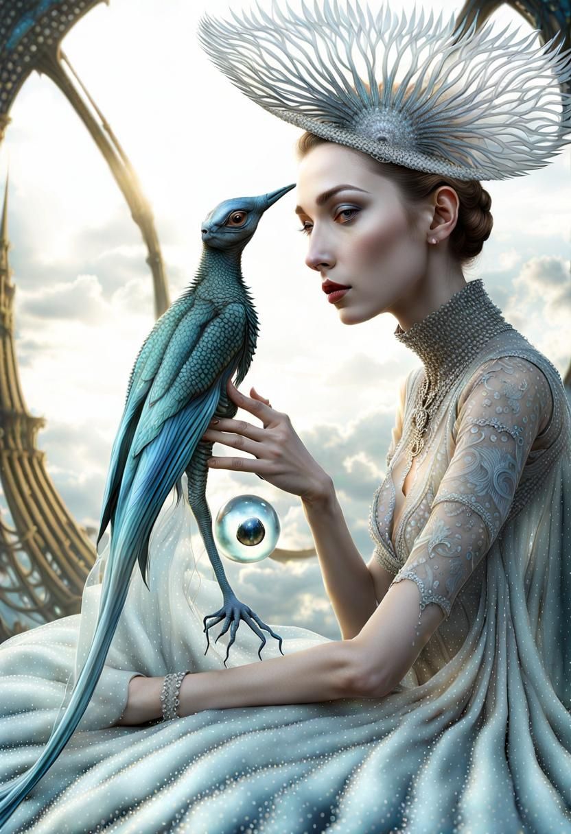 Surreal Alien Pets in a Magical Landscape