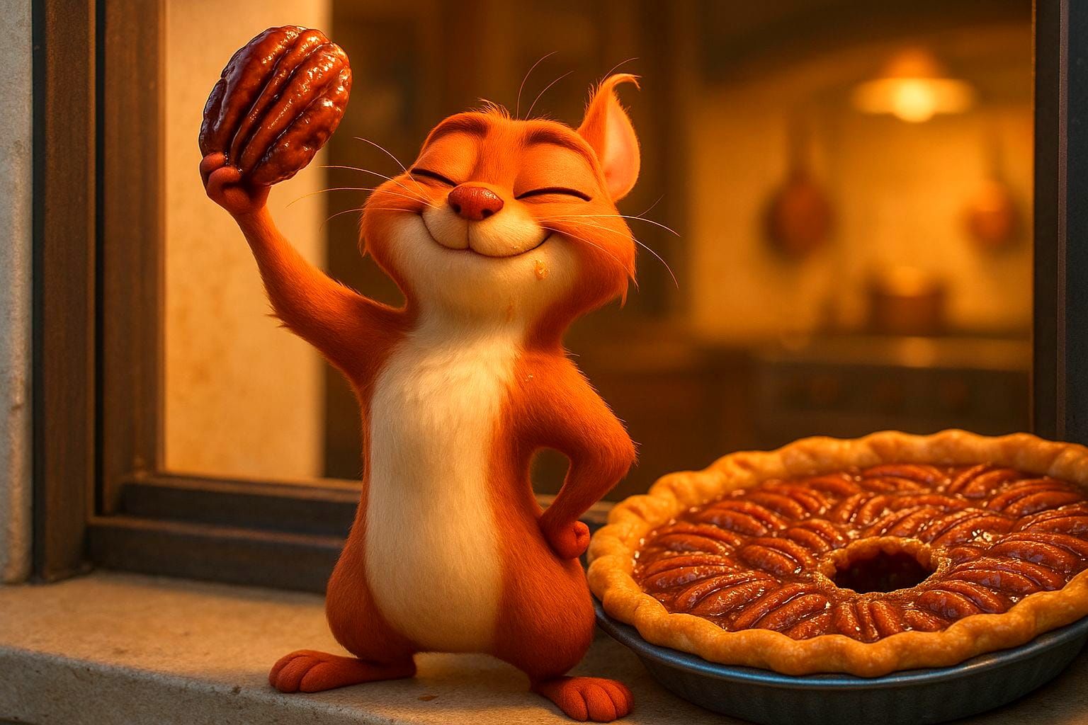 Hazel's Triumphant Pecan: A Pixar-Style Victory