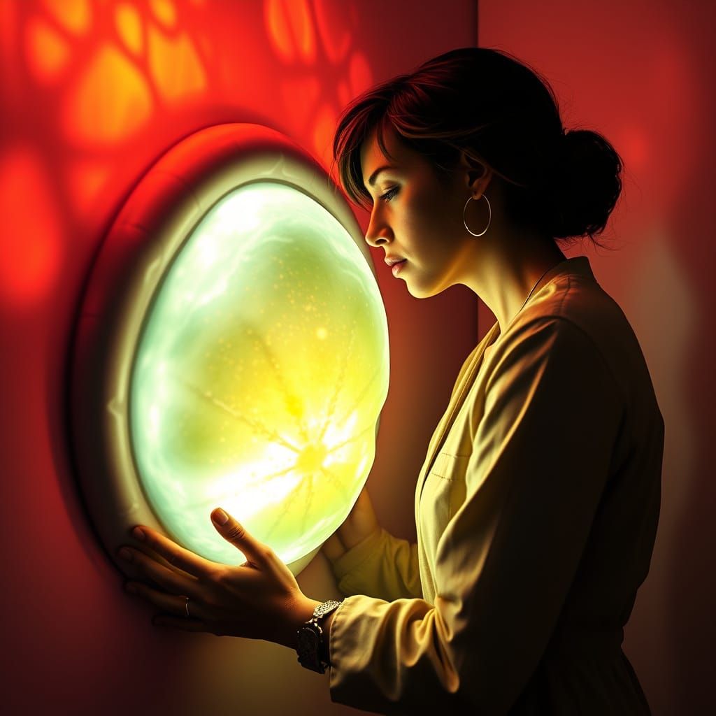 Dr. Lillian felt the alien tumour’s warmth intensify, its glow casting soft, shifting patterns on the walls. She leaned ...