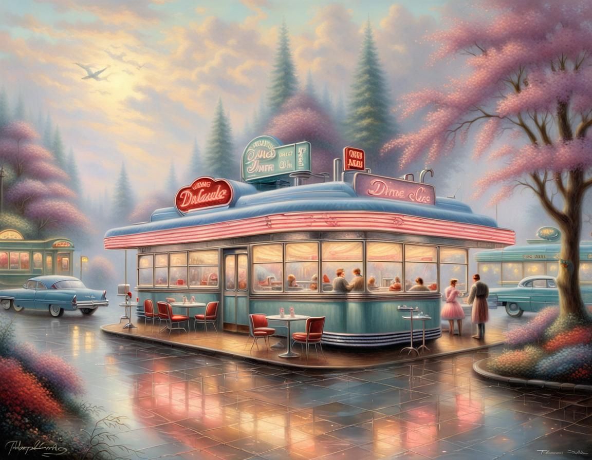 Ethereal 1950s Diner in Luminist Style