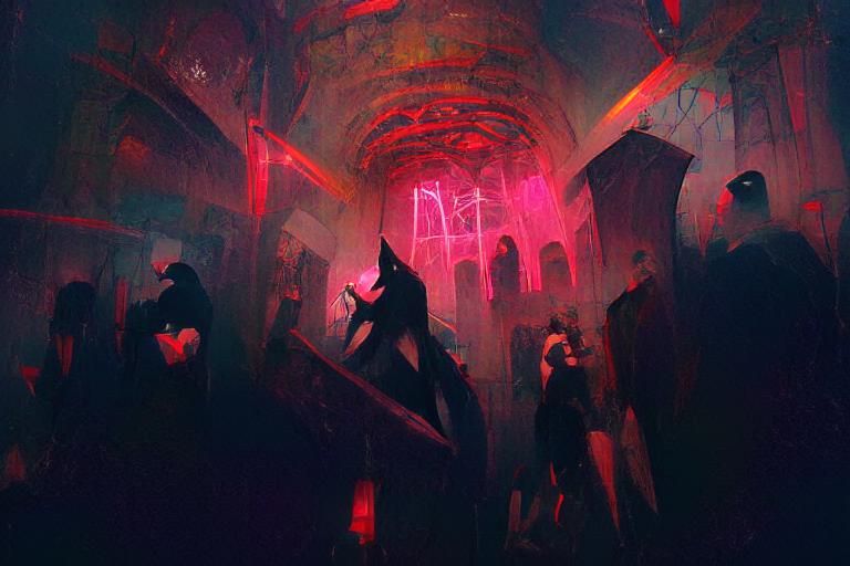 Gothic Vampire Nightclub: Industrial Rave Interior