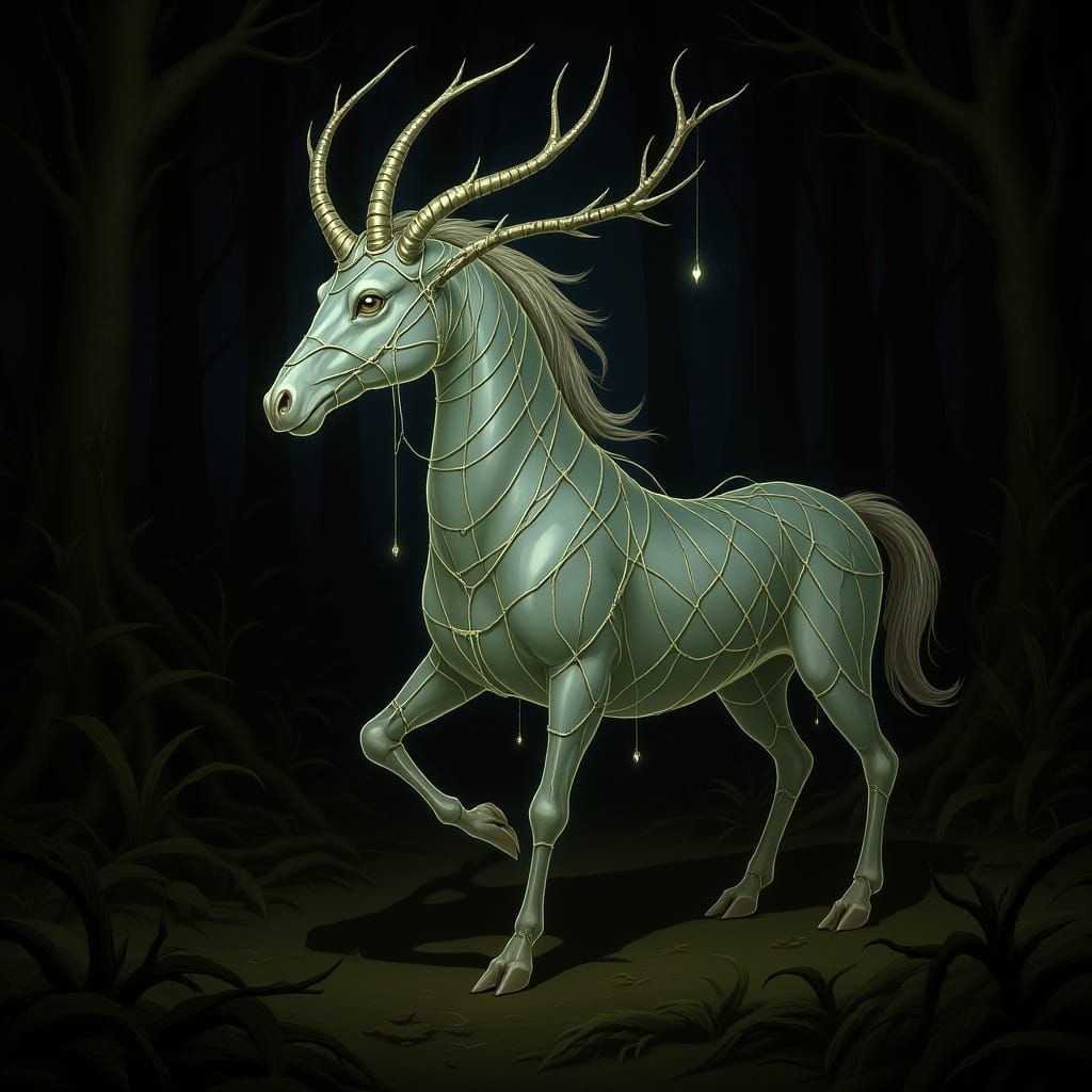 Whimsical Forest Spirit of Shimmering Spiderwebs