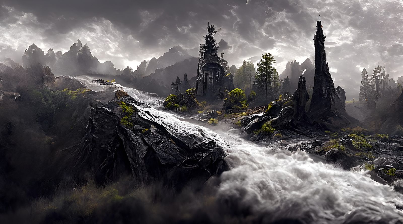 Ethereal Windswept Landscape Concept Art