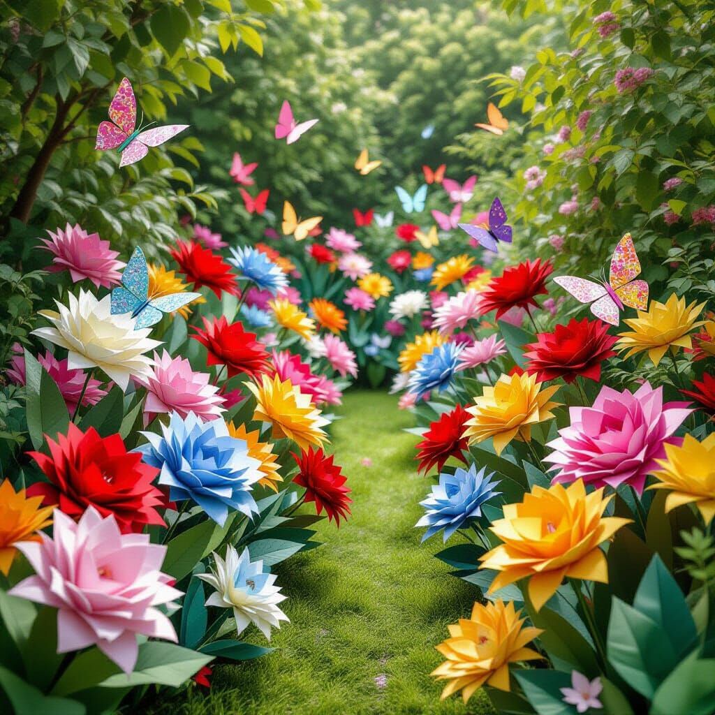 Origami Garden: Flowers Bloom From Folded Paper