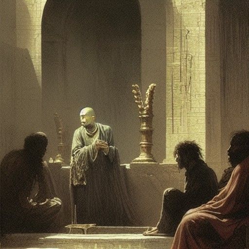 Monk's Offering: A Gothic Horror Scene