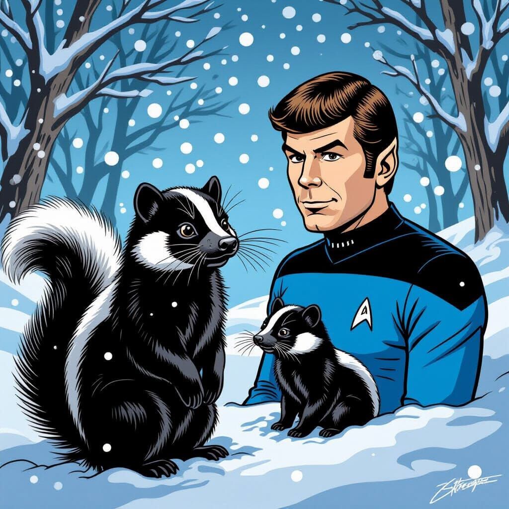 Skunks in Star Trek with Kirk and Spock
