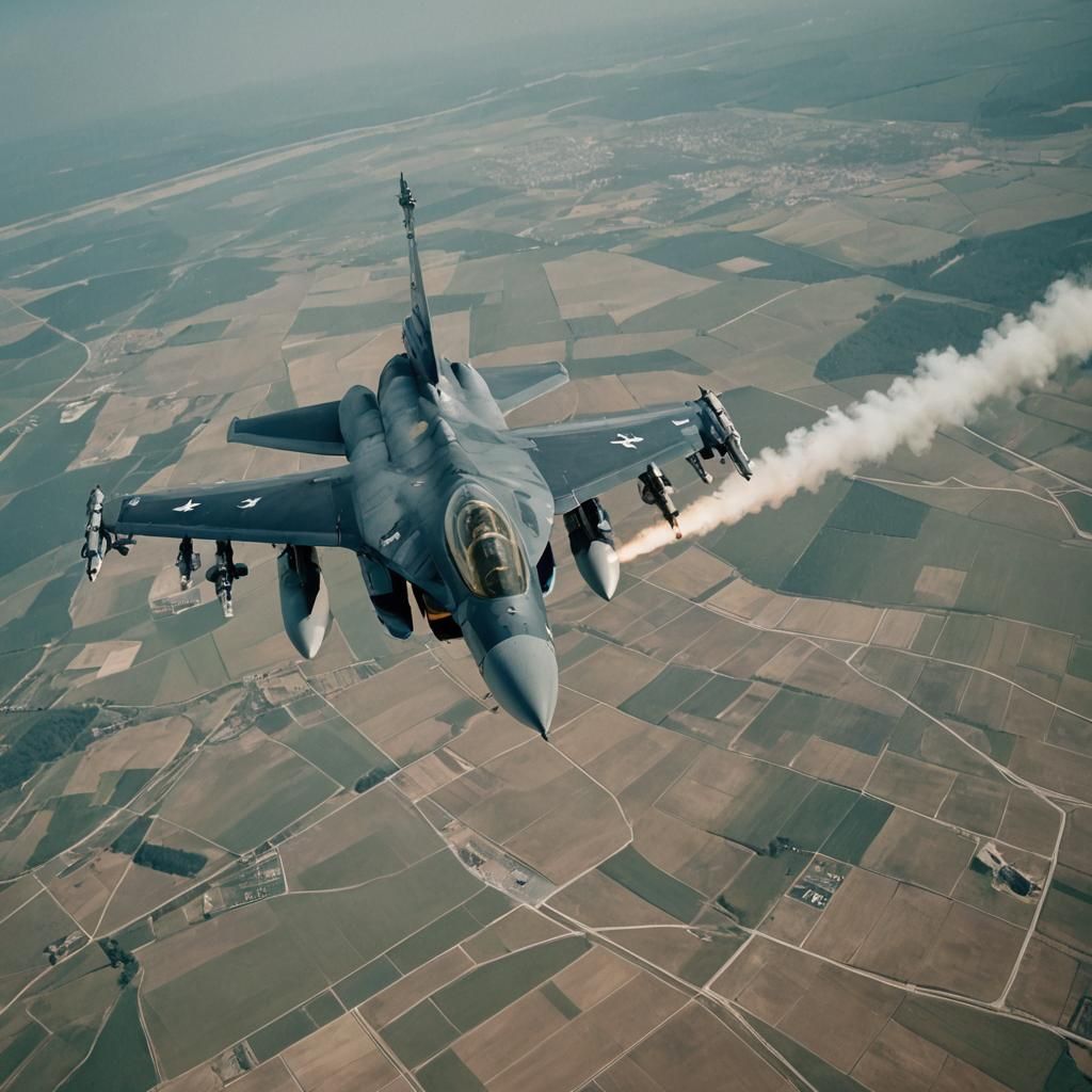 Ukrainian Airforce F-16 Fighter Jet Cinematic Still