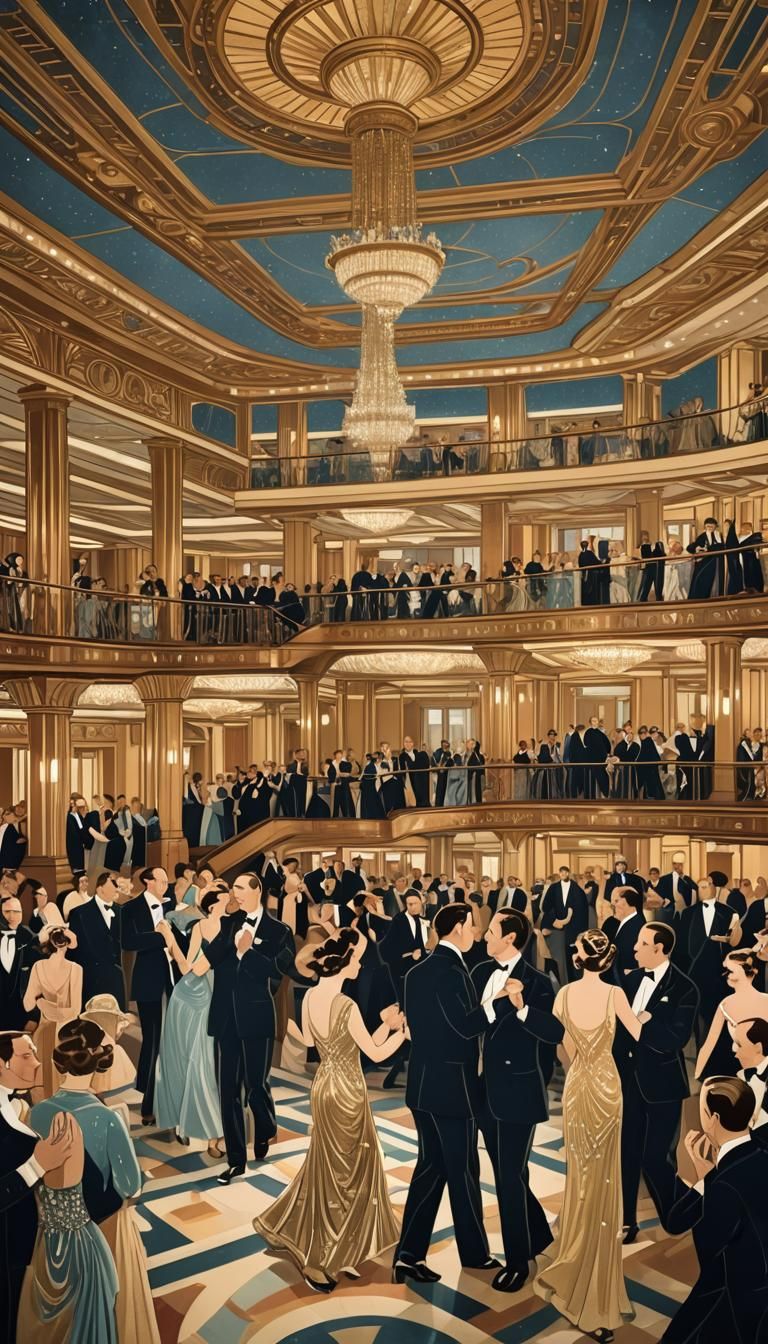 Art Deco Ballroom Dance on a 1920s Ocean Liner