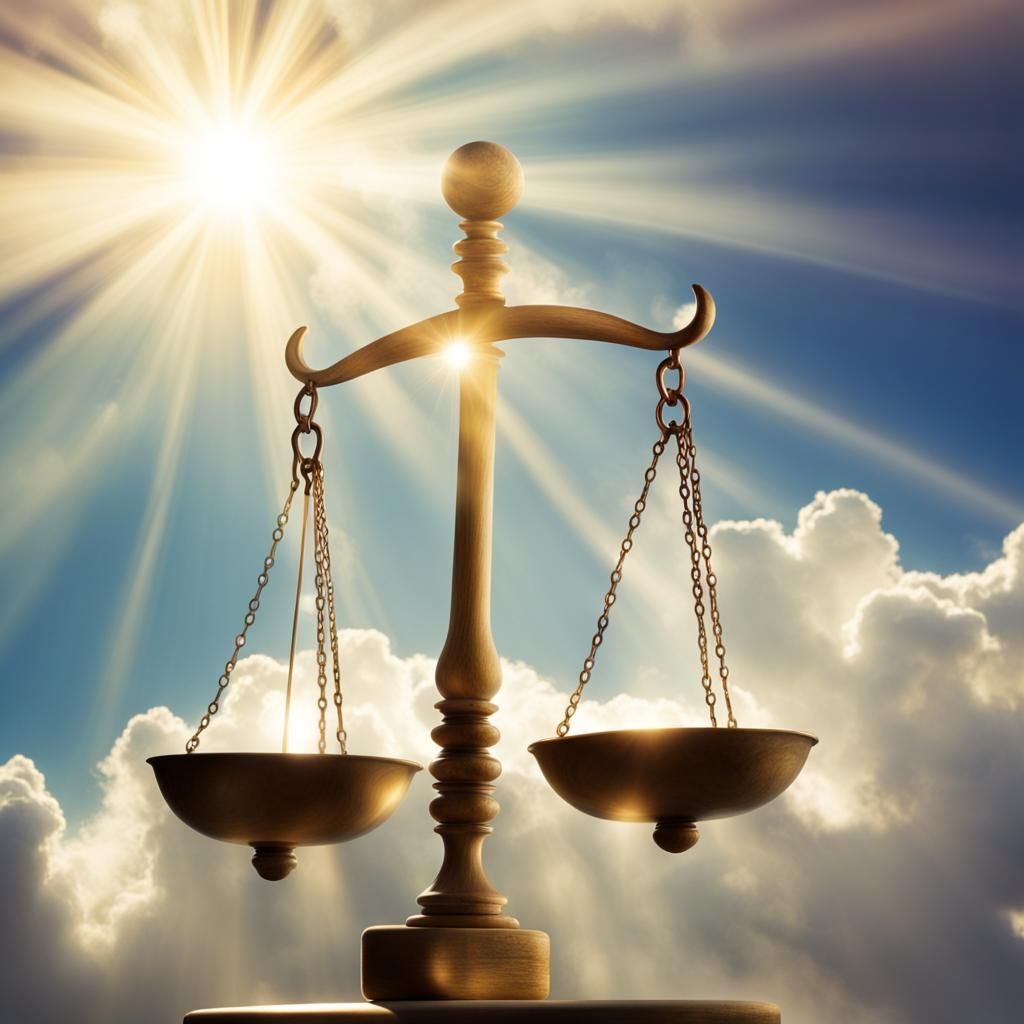 Scales of Justice in Divine Light