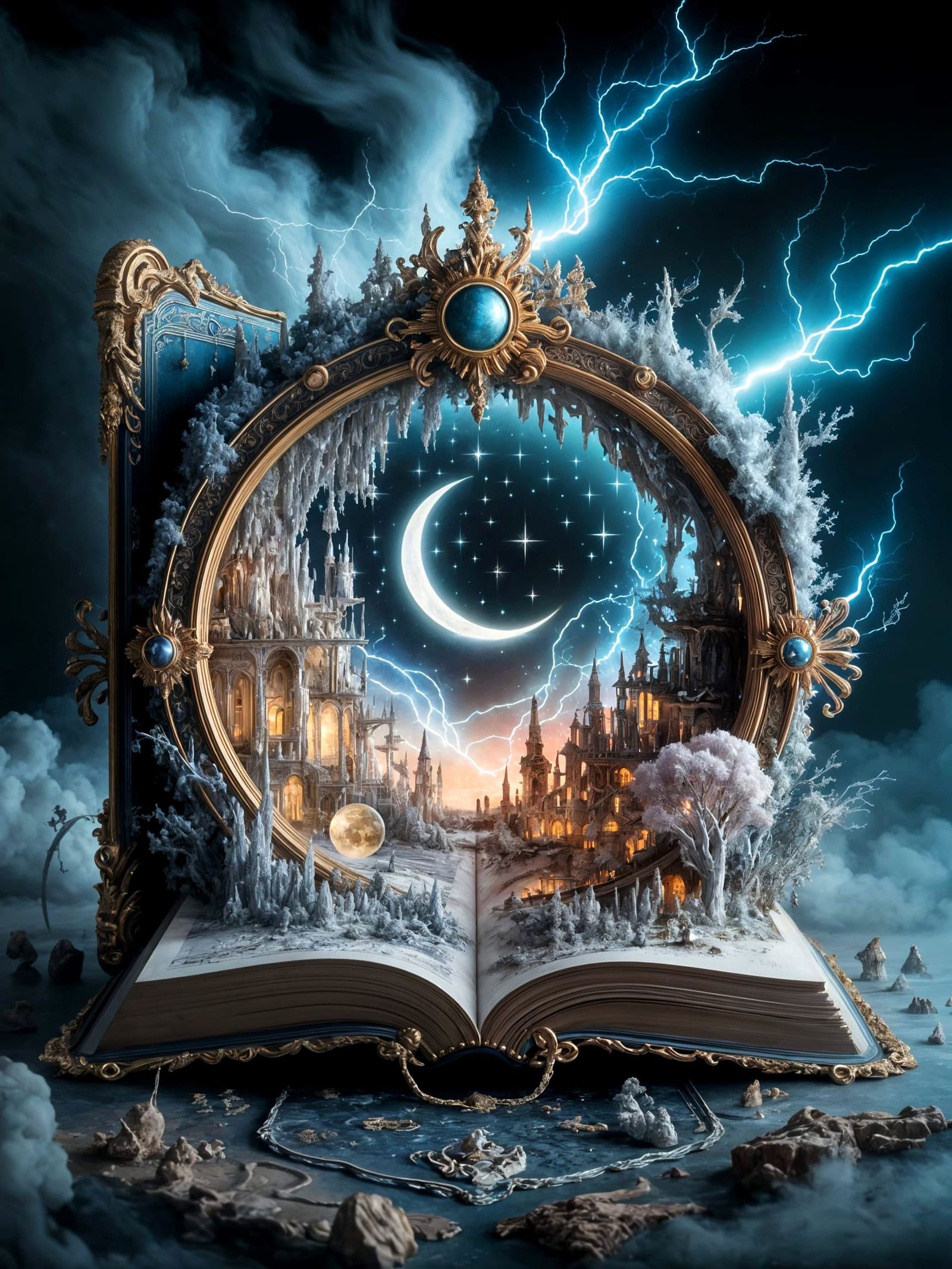 Whispers of Wonder in a Moonlit Tome