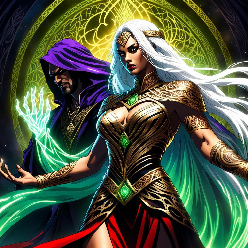 Louis royo style art dark night Fantasy muscular wizard man ...