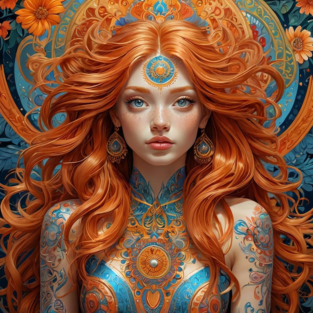 Detailed Digital Painting of a Giggling Woman