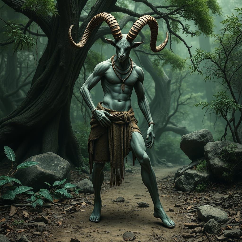 Hyperreal Satyr in Ancient Greek Attire