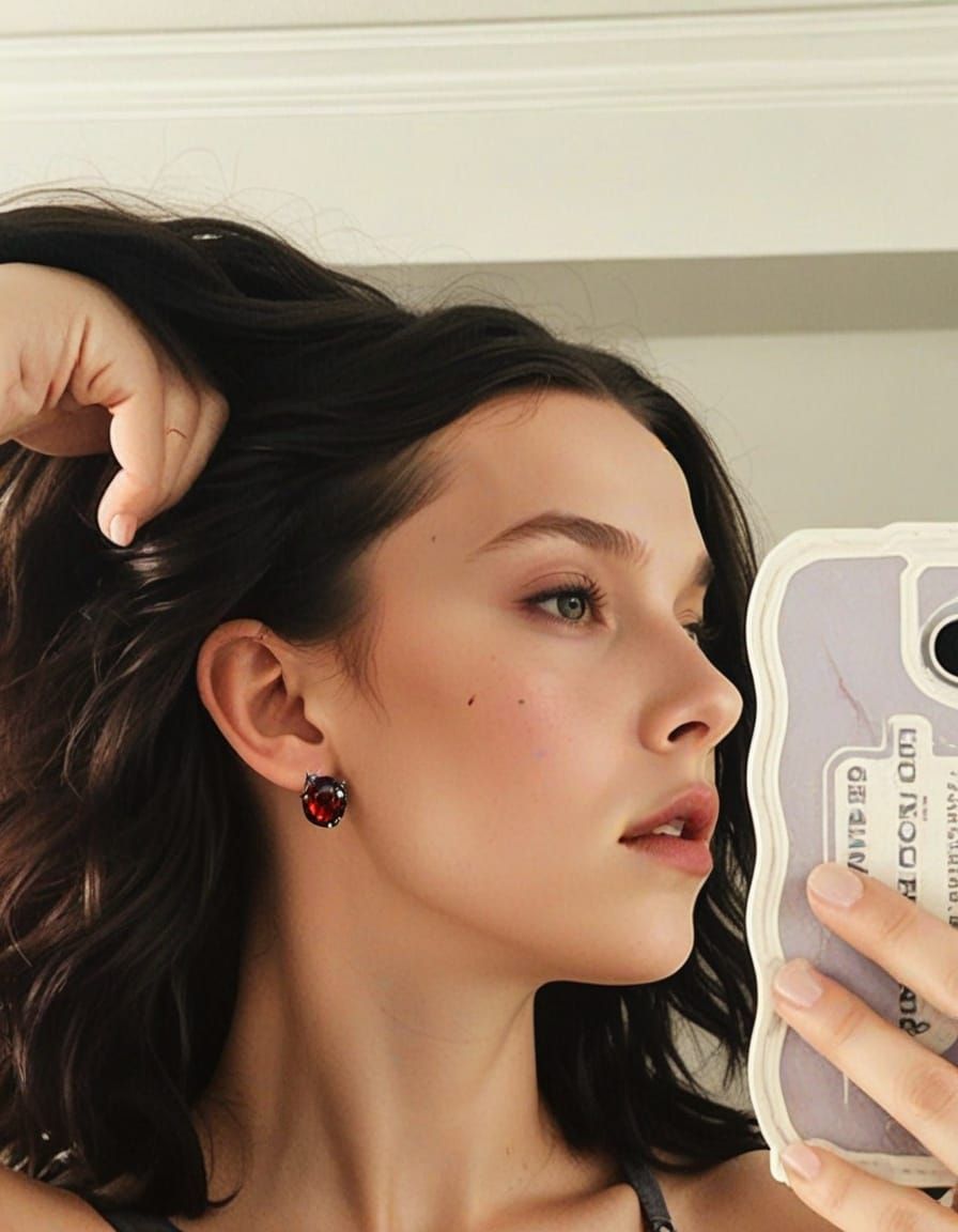 Mystical Superheroine Raven with Red Amulet