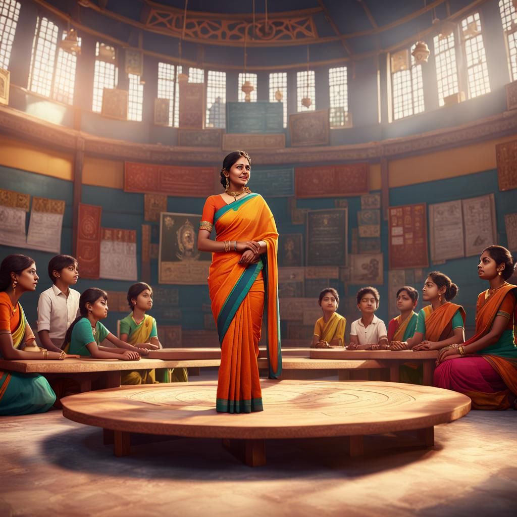 Indian Teacher Facilitates Workshop: Detailed Matte Painting