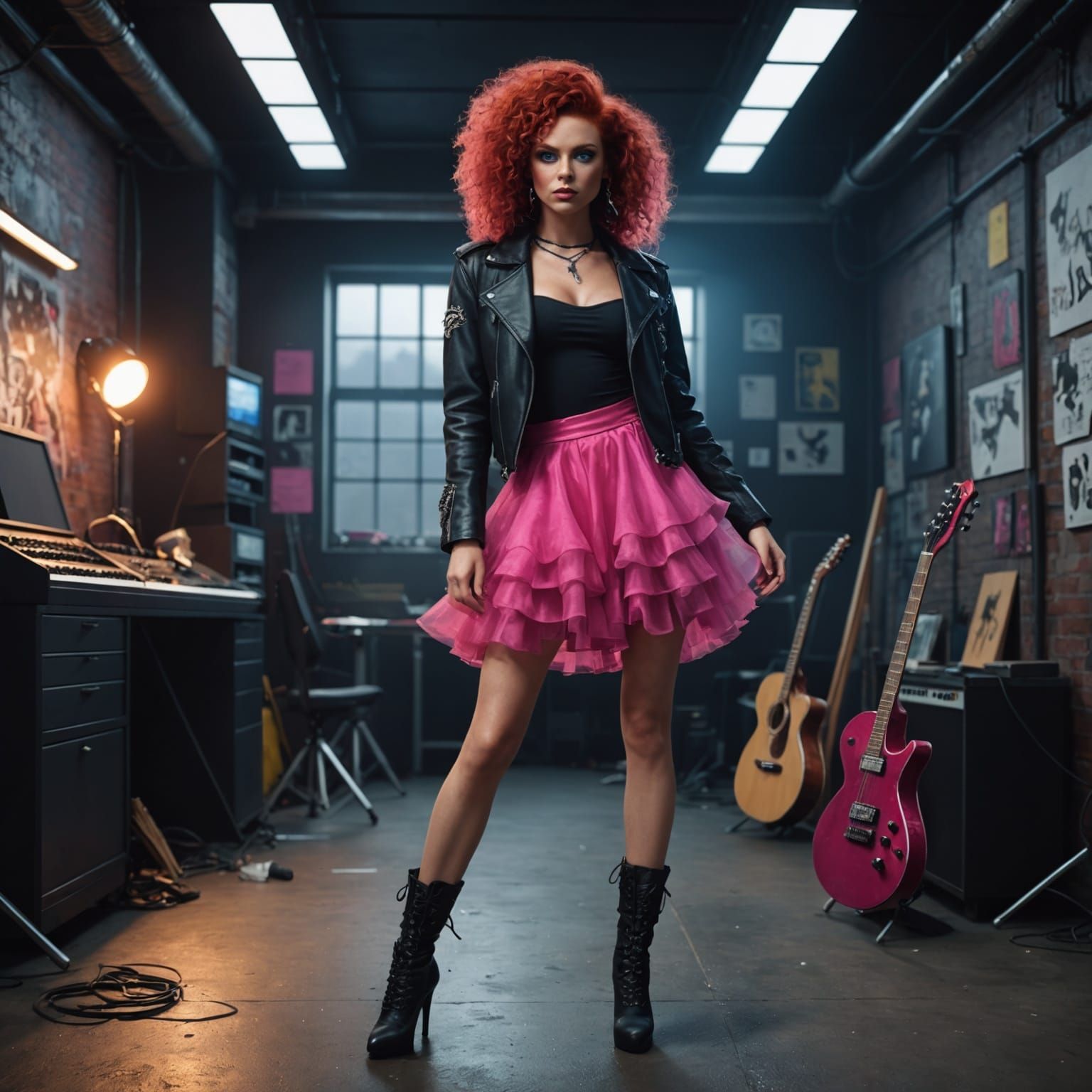 Punk Rock Star Backstage in Detailed Matte Painting