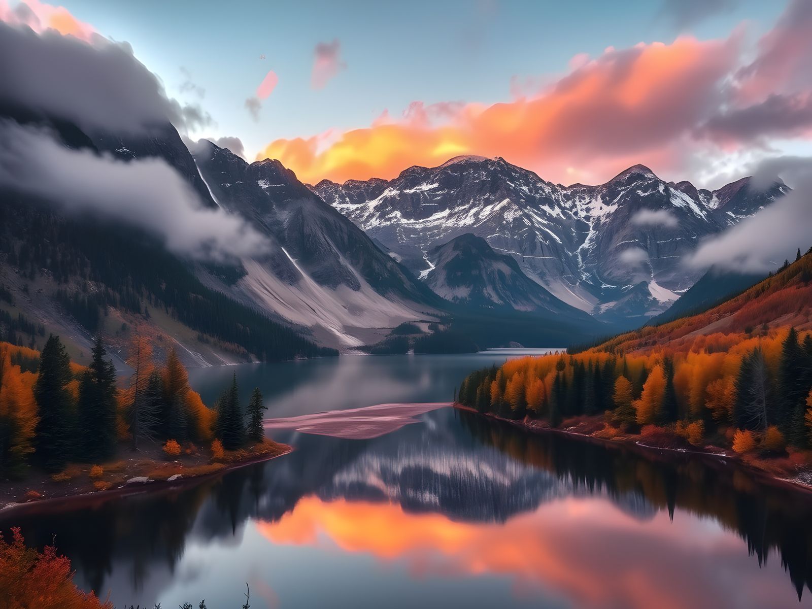 Misty Mountain Lake at Dawn