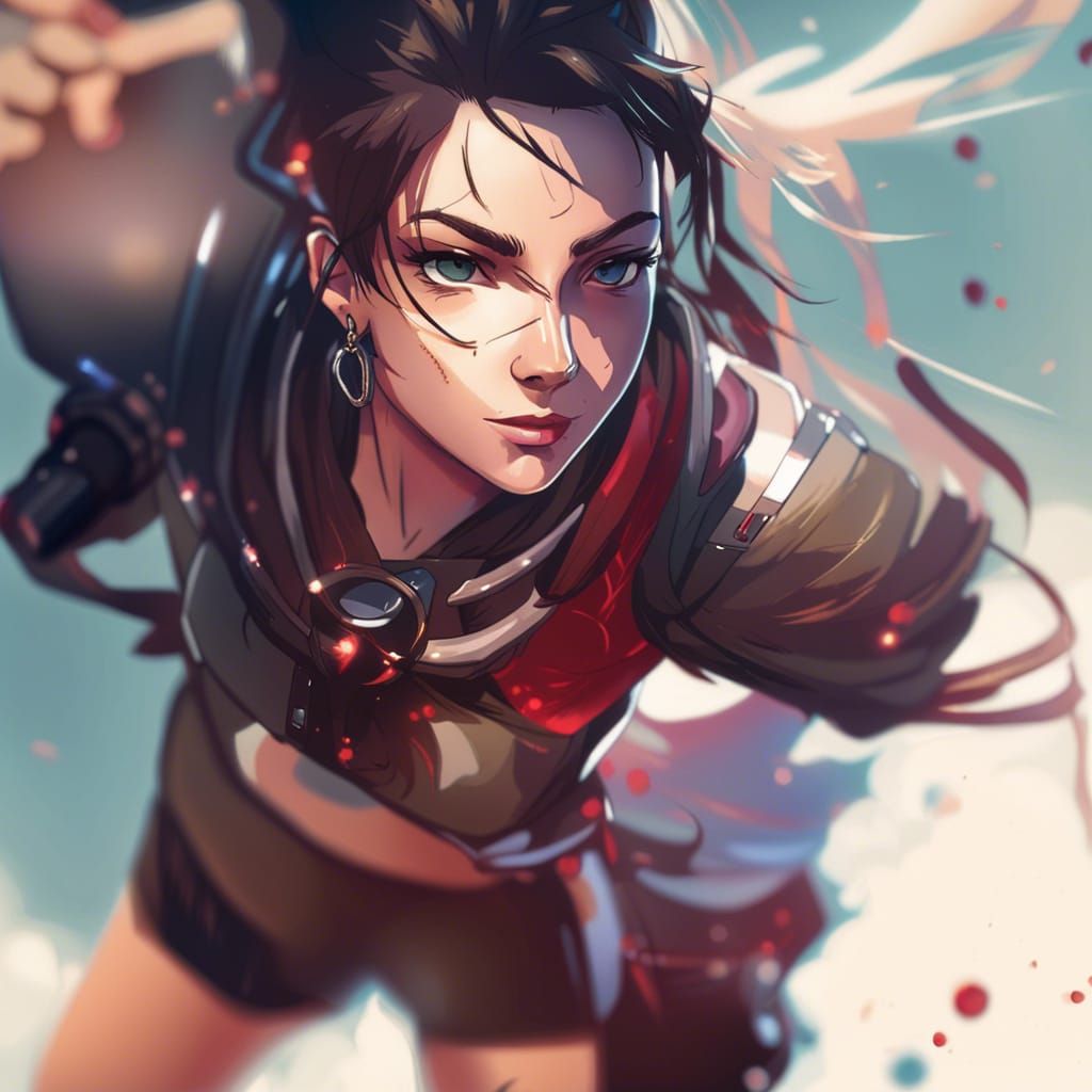 Tekken-Style Female Bodybuilder: Anime Concept Art