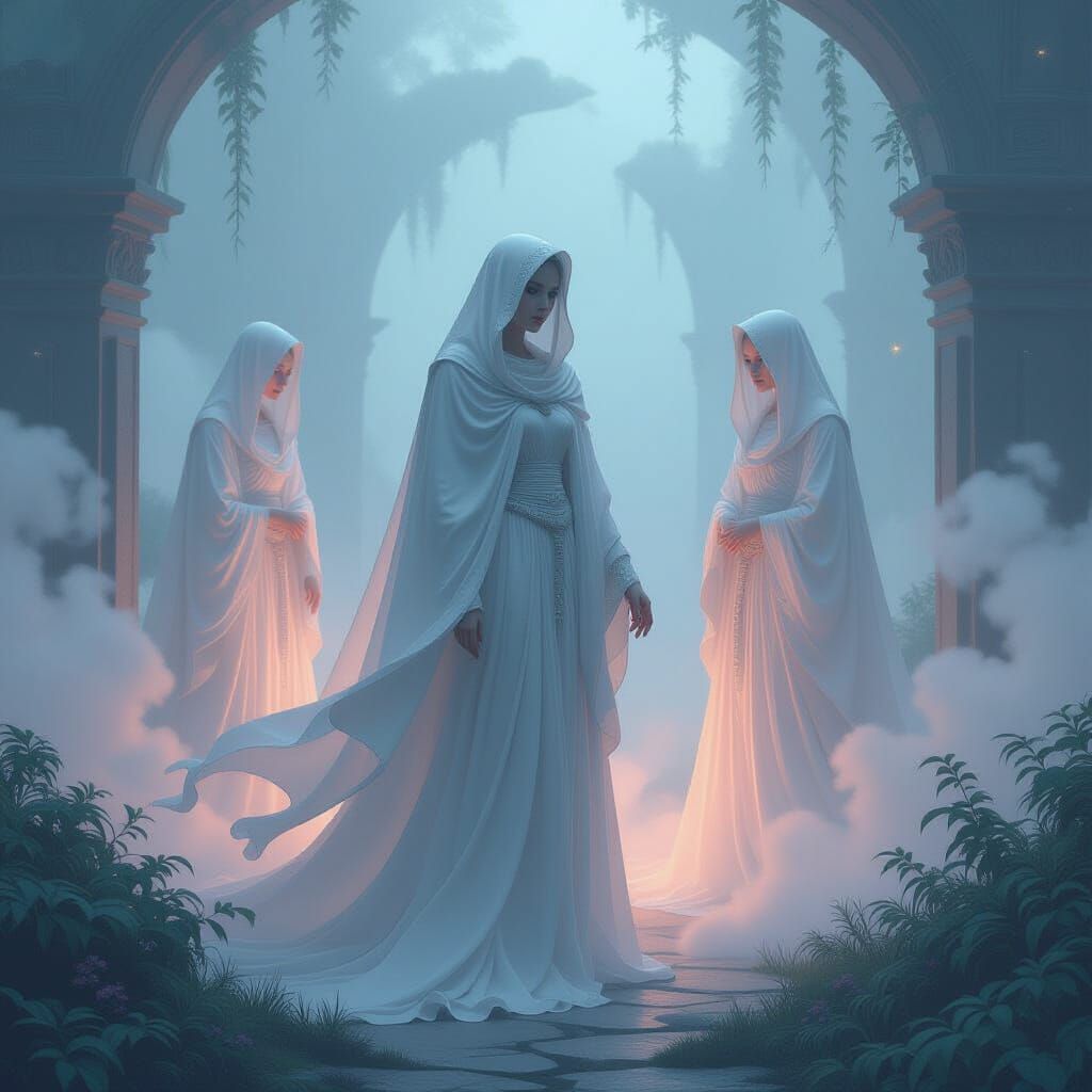 Mystical fantasy ethereal people