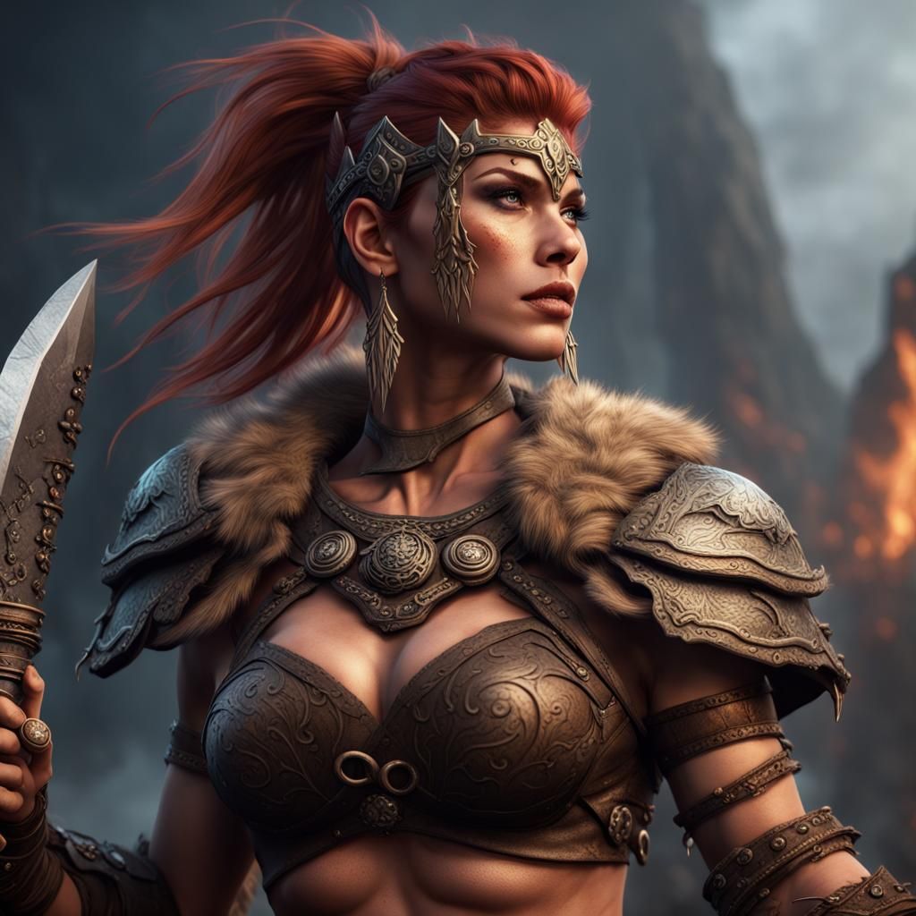 Fantasy Female Barbarian Concept Art