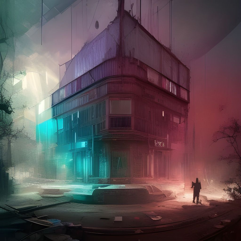 Obsidian Damascus House of Horror in Fantasy Art Style