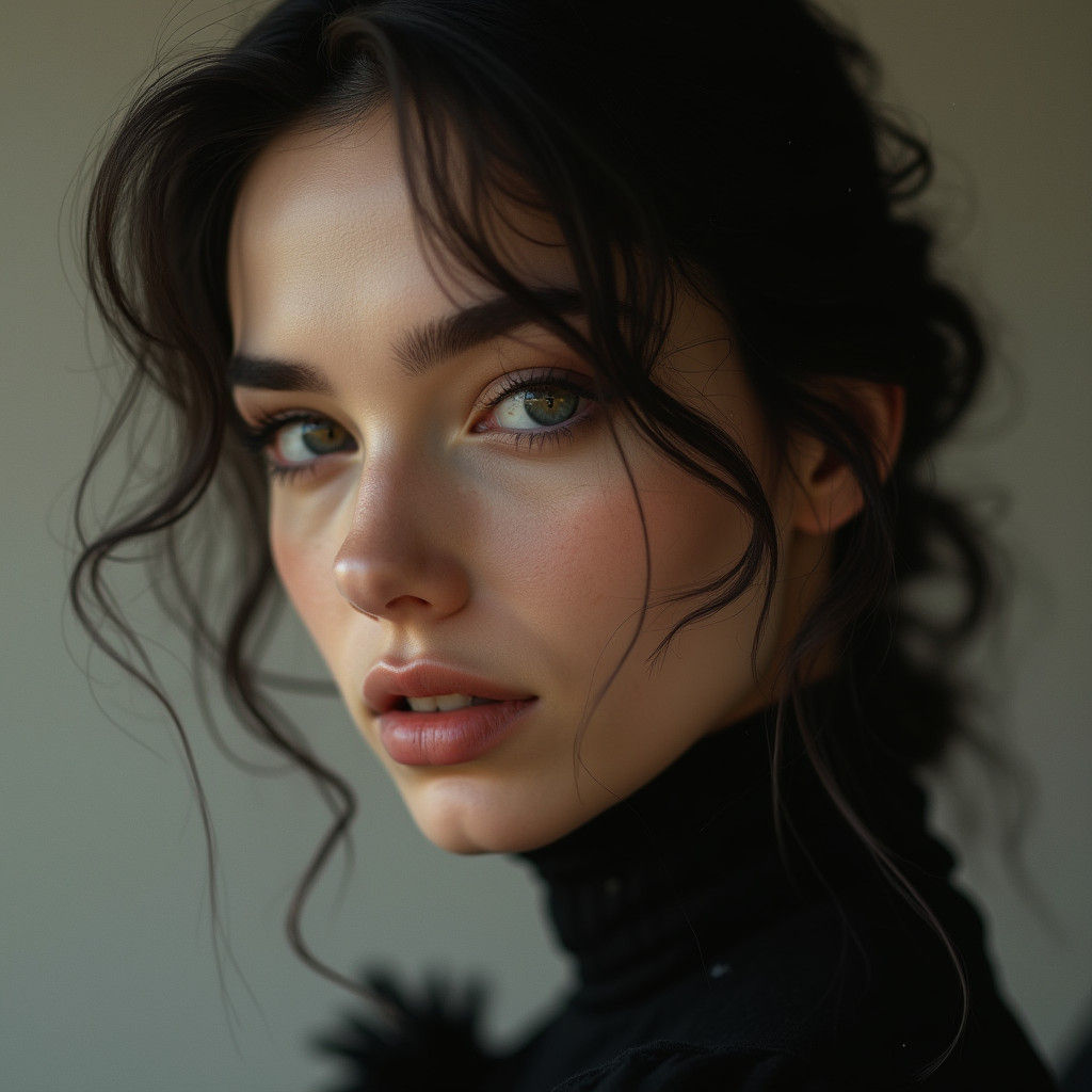 Elegant Portrait with Soft Lighting, Digital Art