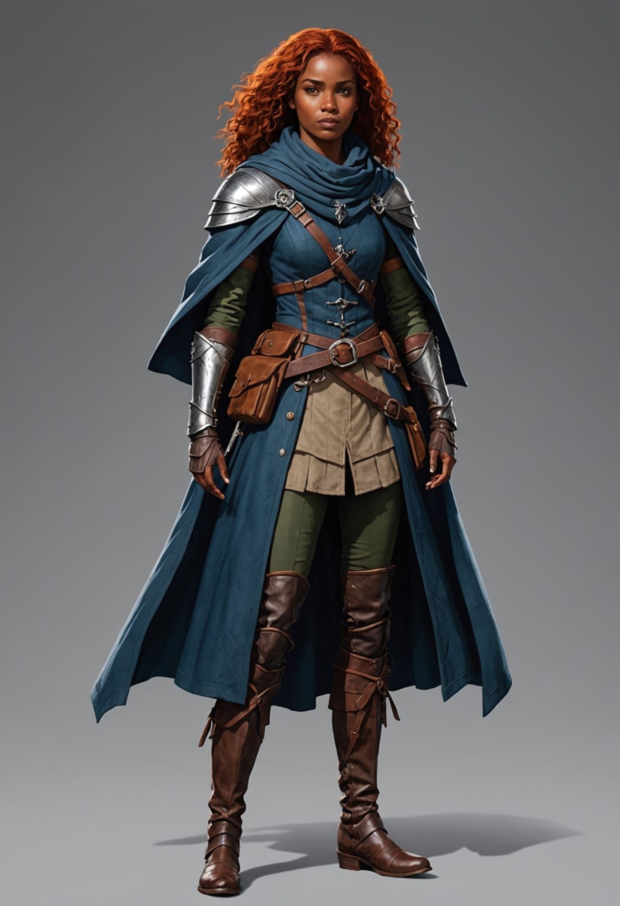 Stormlight Archive Hunter: Red-Haired Woman in Plaided Armor