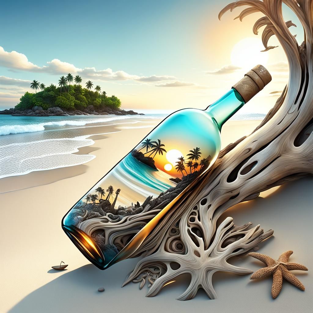 Treasure Island Discovery at Sunrise in 3D