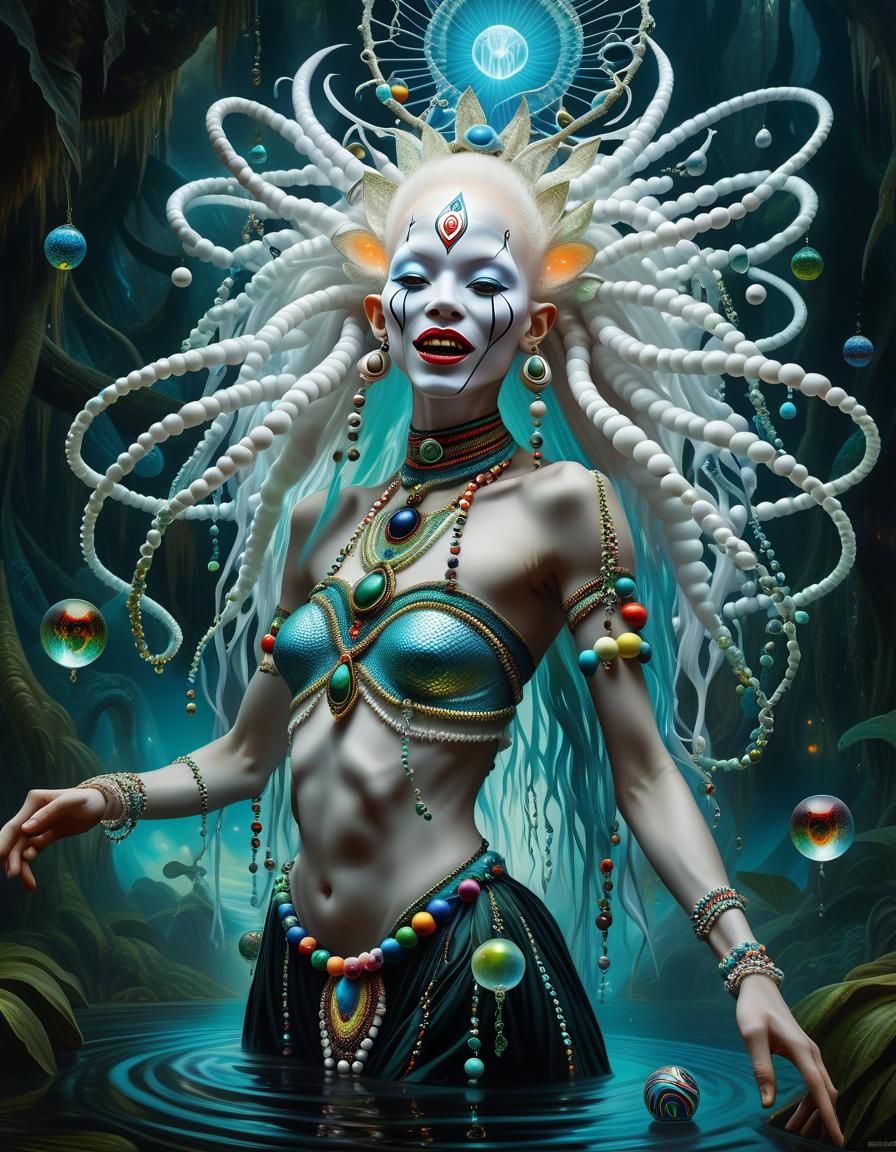 Surreal Shaman in Dreamland: Digital Oil Painting