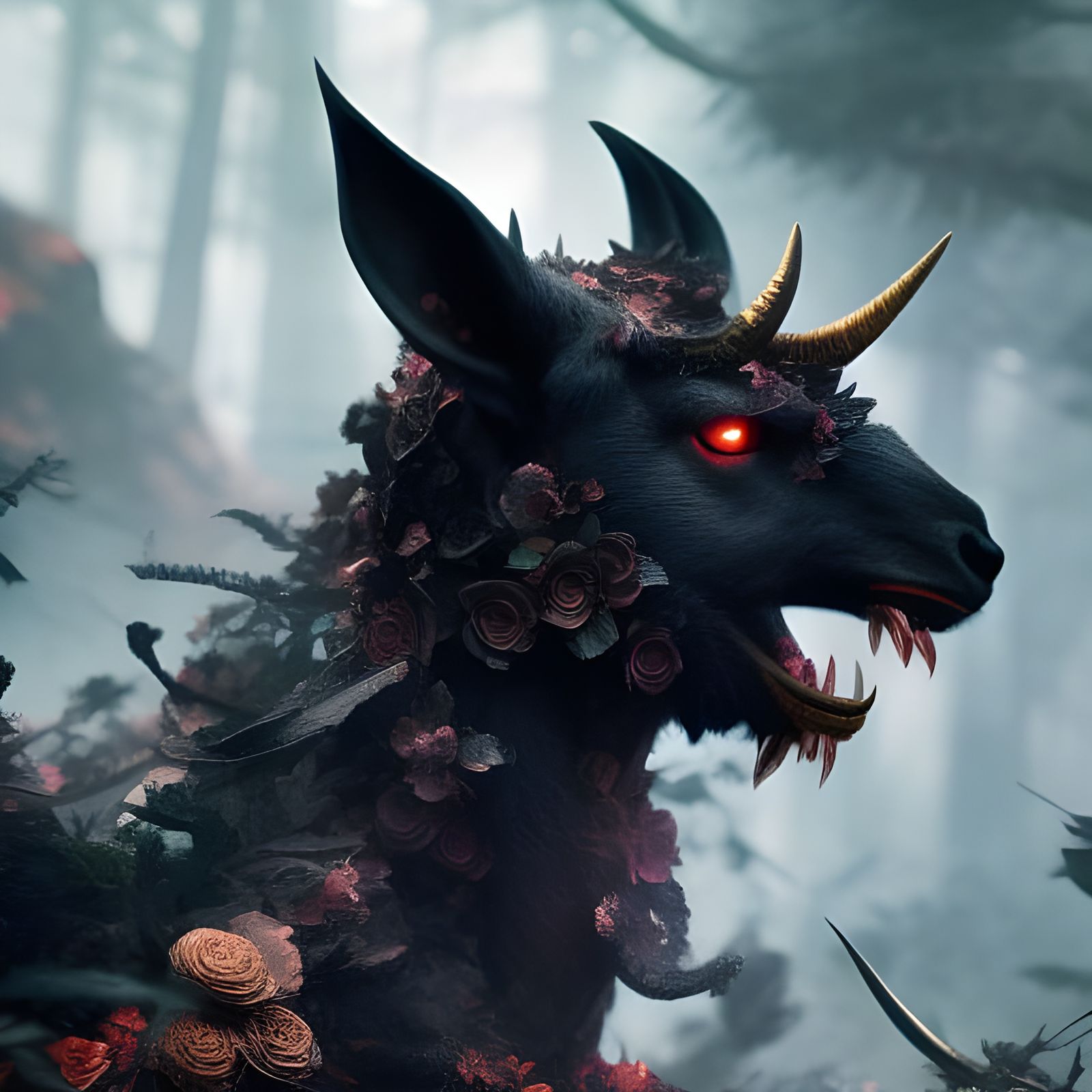 Satanic Black Goat Fantasycore Artwork