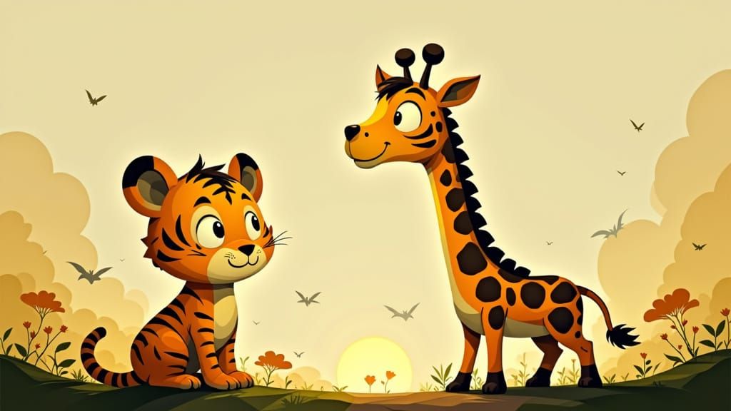 Cute Tiger Giraffe Hybrid in Vibrant Colors