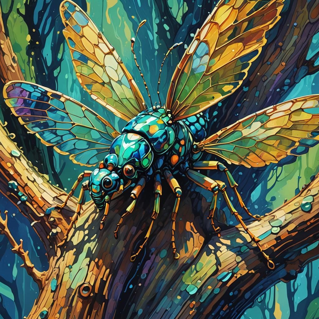 Acid-Spitting Insect in Fauvist Style