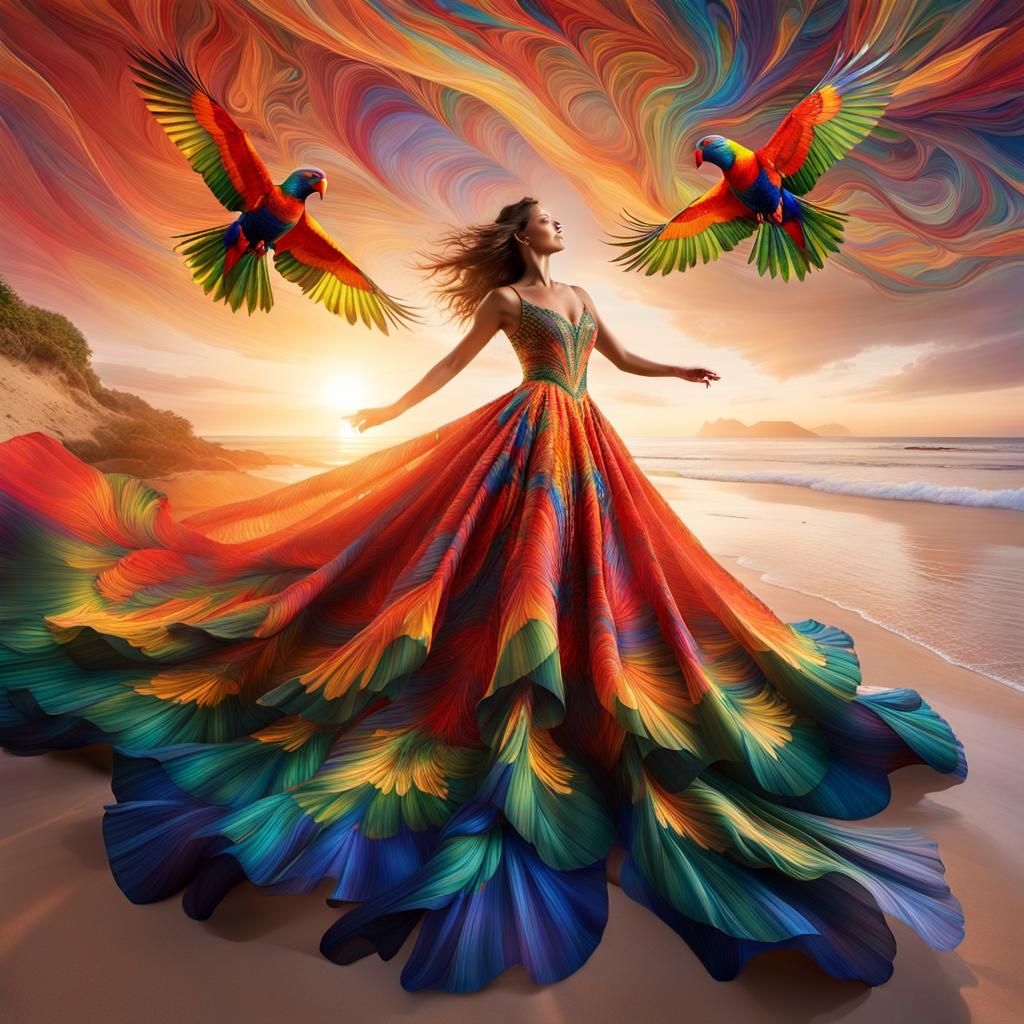 Dancing with Rainbow Lorikeets