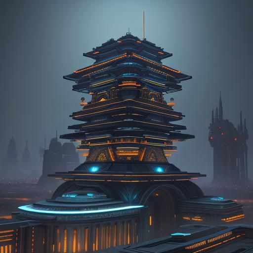 Futuristic pagoda