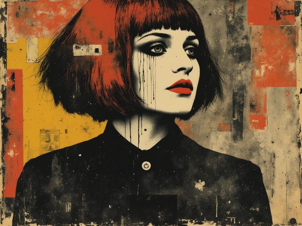 Pop Art Portrait of Ethereal Gothic Woman