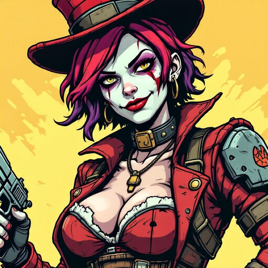 Mad Moxxi Illustration in Bold Cel-Shading Style